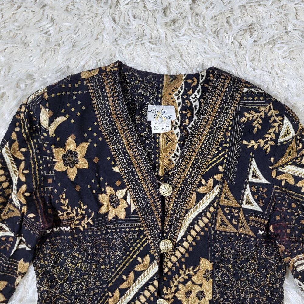 Lady Carol Vintage Floral Blazer/ Cardigan Size 16 - Picture 2 of 16